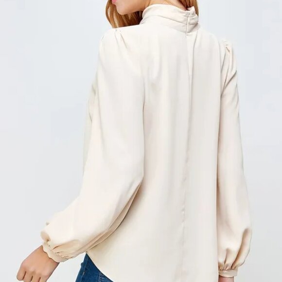 NWT LUXUOIRE Wrap Mock Neck Long Sleeve Top size S - Picture 2 of 15